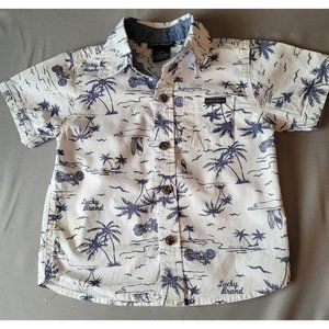 Lucky Brand Shirt Hawaiian Boys Infant Toddler Size 12M Short Sleeve Button Up